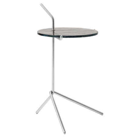 &Tradition Halten Side Table SH9 Edelstahl poliert, Rauchglas