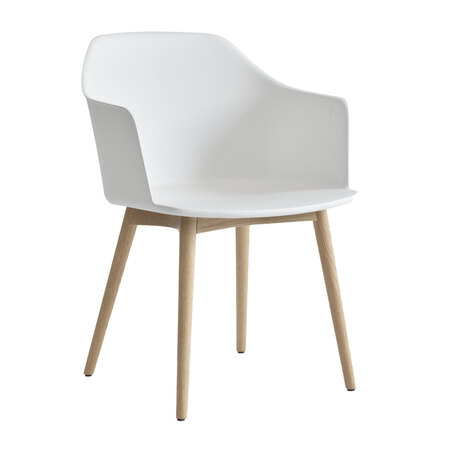 &Tradition Rely Dining Chair HW76 ungepolstert Weiss, Eiche lackiert