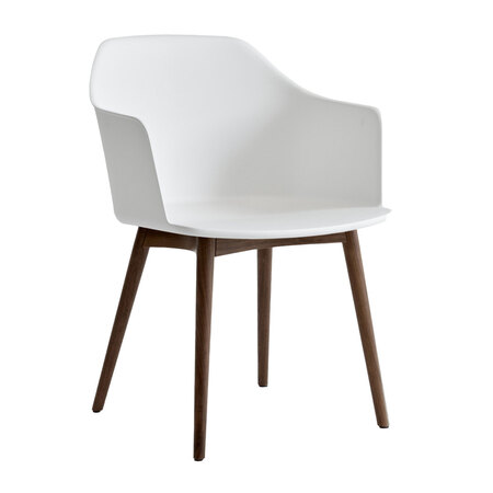 &Tradition Rely Dining Chair HW76 ungepolstert Weiss, Walnuss lackiert