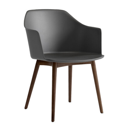 &Tradition Rely Dining Chair HW76 ungepolstert Steingrau, Walnuss lackiert