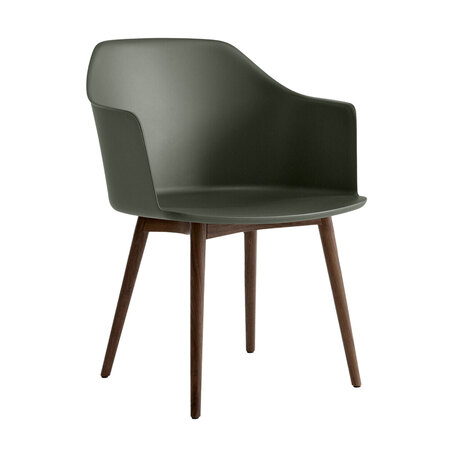 &Tradition Rely Dining Chair HW76 ungepolstert Bronze Green, Walnuss lackiert