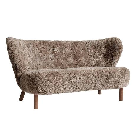 &Tradition Sofa 'Little Petra VB2' Walnuss geölt, Sahara - Sheepskin