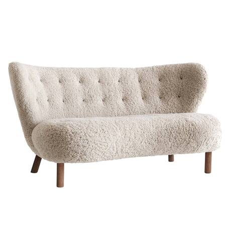 &Tradition Sofa 'Little Petra VB2' Walnuss geölt, Moonlight - Sheepskin