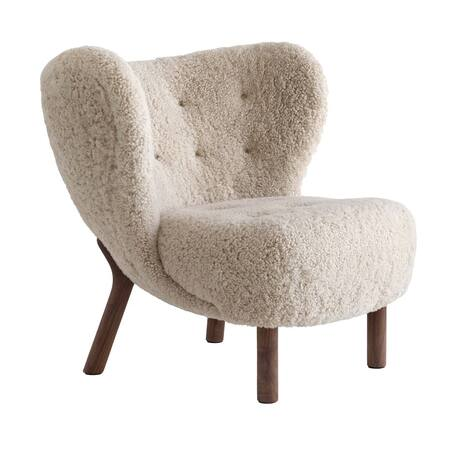 &Tradition Sessel 'Little Petra VB1' Walnuss geölt, Moonlight - Sheepskin