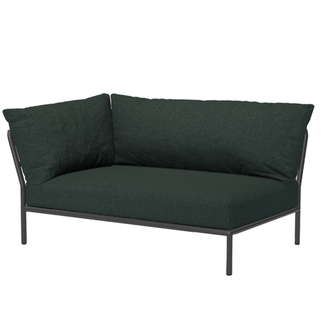 Houe Level 2 Corner Dark Grey 51, Alpine 44 - Sunbrella Heritage, Armlehne links