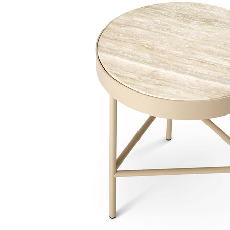 Ferm Living Travertine Table Medium Ø: 40 cm / H: 45 cm, Cashmere