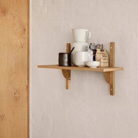 Ferm Living Sector Shelf Single B: 54 cm / T: 22.1 cm, Eiche / Messing
