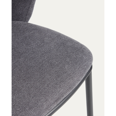 Kave Home Ciselia Barhocker Chenille 2Er Set - Preis Pro Stuhl Gray