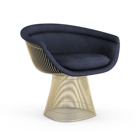 Knoll International Gold Lounge Chair 'Platner' Von Knoll International  Circa Blue