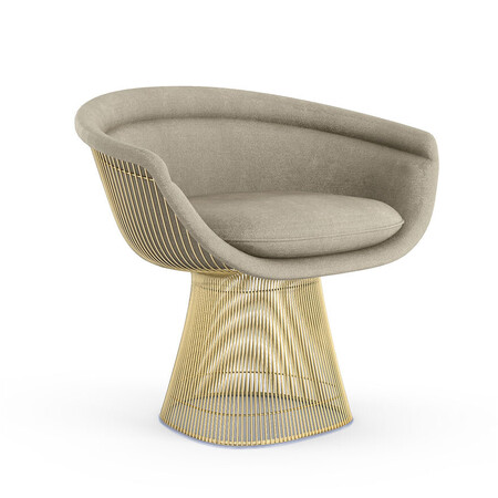 Knoll International Gold Lounge Chair 'Platner' Von Knoll International  Circa Silver