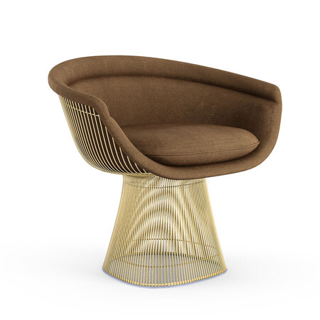 Knoll International Gold Lounge Chair 'Platner' Von Knoll International  Circa Taupe