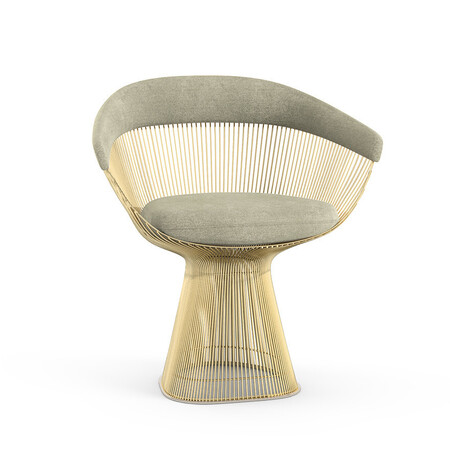 Knoll International Gold Armchair Platner Von Knoll International  Circa Silver