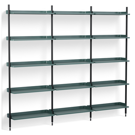 HAY Regalsystem Combination 113 - 3 Coloumn Pier von Hay Blue, Black anodized aluminium