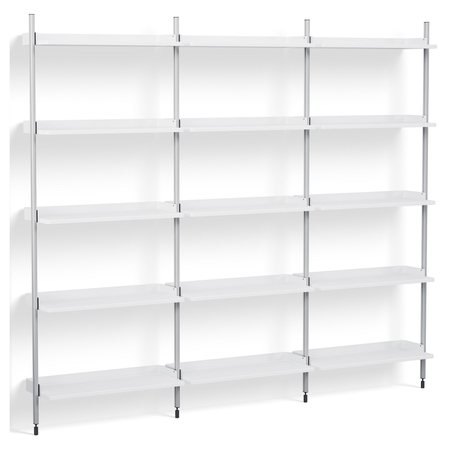 HAY Regalsystem Combination 113 - 3 Coloumn Pier von Hay White, Black anodized aluminium