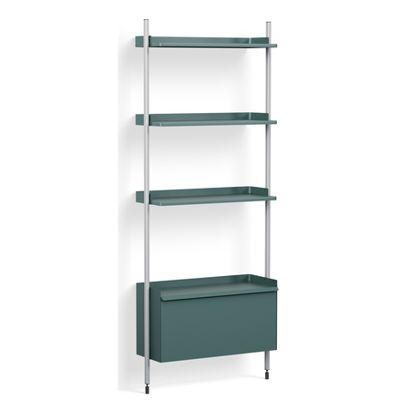 HAY Regalsystem Combination 131 - Column 1 Pier von Hay Blue, Clear anodized aluminium