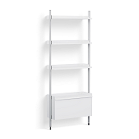 HAY Regalsystem Combination 131 - Column 1 Pier von Hay White, Clear anodized aluminium
