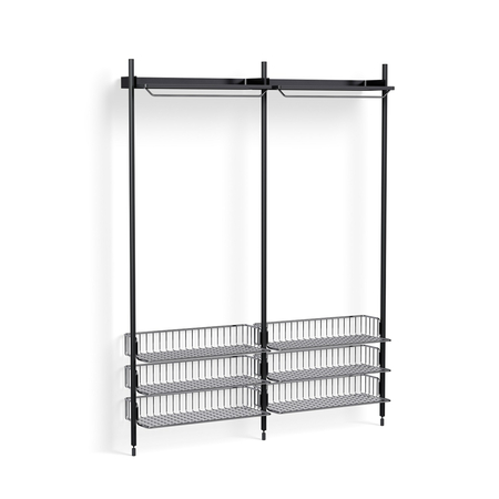 HAY Regalsystem Combination 1022 - 2 Column Pier von Hay Chromed wire shelf