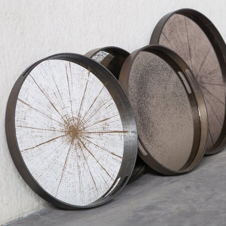 Ethnicraft Rundes Tablett Slice Light Aged von Ehtnicraft Ø48 cm / H: 4 cm