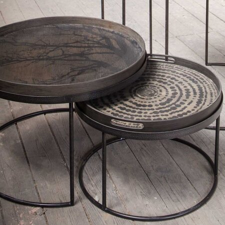 Ethnicraft Rundes Tablett Tree L von Ehtnicraft Black