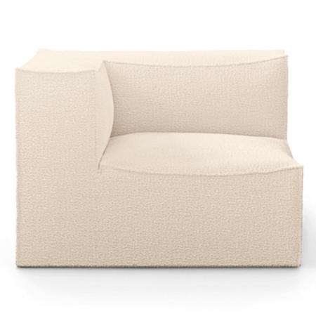 Ferm Living Catena Connecting Corner W: 108 cm / D: 108 cm , Off-White - Wool Bouclé