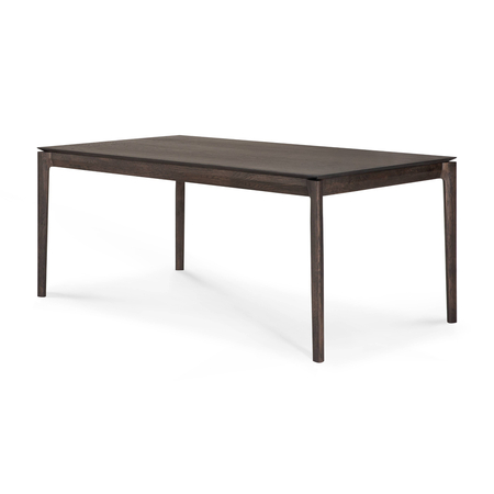 Ethnicraft Ausziehbarer Massivholztisch Bok von Ethnicraft W: 200 - 300cm / D: 100cm, Oak brown lacquered