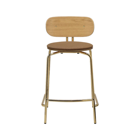 Umage Tresenhocker Curious Counter Stool Von Umage  Sugar brown, Brass-1