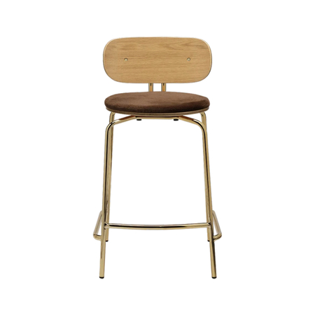 Umage Tresenhocker Curious Counter Stool Von Umage  Teddy Brown, Brass-1