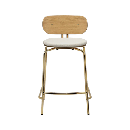 Umage Tresenhocker Curious Counter Stool Von Umage  Teddy White, Brass-1