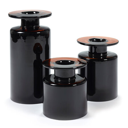 Serax  Vase Wind & Fire von Serax Schwarz-Dunkelbraun, Mittel