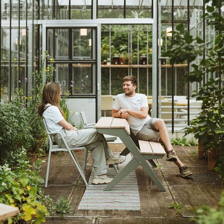 Weltevree Gartenbank Tablebench von Weltevree Cement gray-8