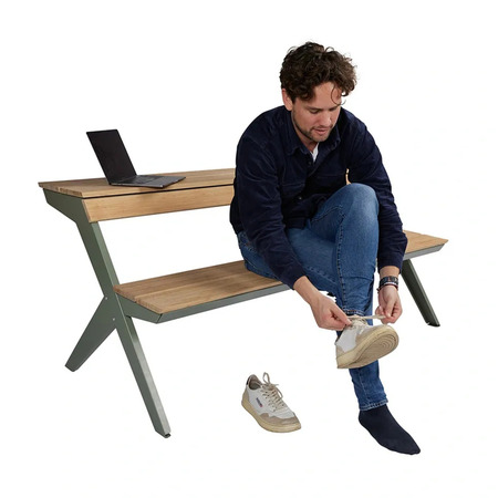 Weltevree Gartenbank Tablebench von Weltevree Cement gray-5