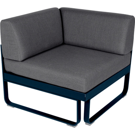 Fermob Eckmodul 1-Sitzer Bellevie von Fermob Abyss blue 92, Graphite gray