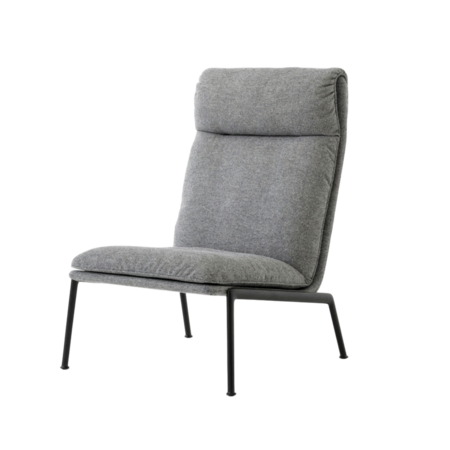 &Tradition Lounge Chair Muno LN16 Highback von &Tradition Medium gray 126 - Hallingdal, Warm Black powder-coated