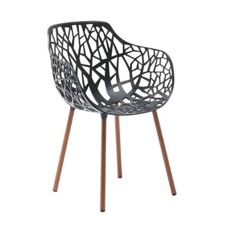 Fast Forest Armlehnstuhl von Fast Black , Legs covered with iroko