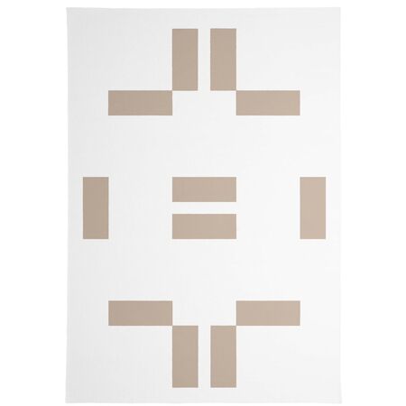 MAANA STUDIOS EF-DC008 Teppich von MAANA STUDIOS L: 140 cm / B: 100 cm, Wollweiss / Camel Beige