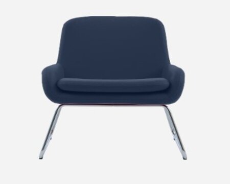 Softline Coco Sessel mit Kufen - Felt Melange - 289 Dark Blue