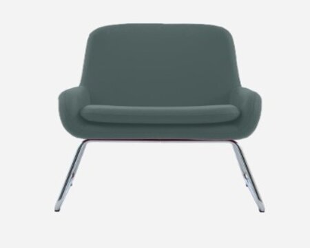 Softline Coco Sessel mit Kufen - Felt Melange - 293 Grey Green