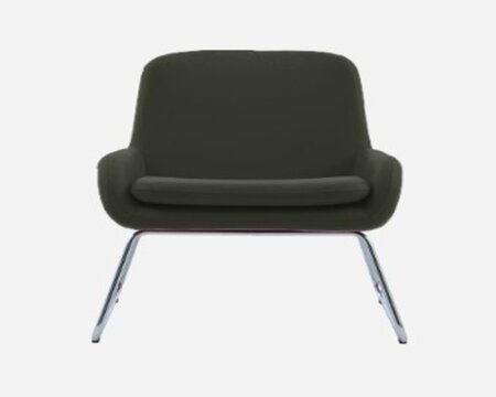 Softline Coco Sessel mit Kufen - Felt Melange - 294 Dark Green