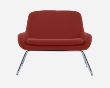 Softline Coco Sessel mit Kufen - Felt Melange - 297 Dark Red