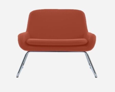 Softline Coco Sessel mit Kufen - Felt Melange - 298 Red
