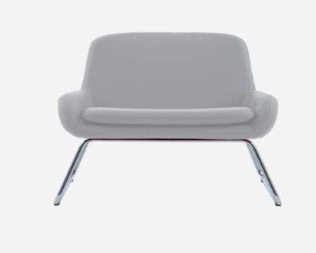 Softline Coco Sessel mit Kufen - Felt Melange - 612 Light Grey