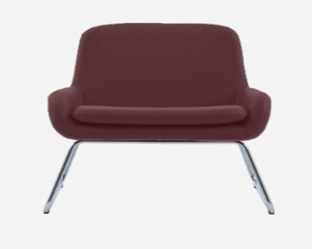 Softline Coco Sessel mit Kufen - Felt Melange - 651 Eggplant