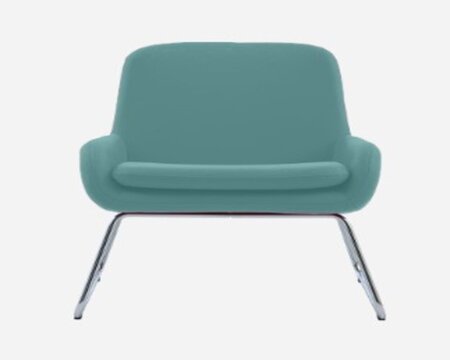 Softline Coco Sessel mit Kufen - Felt Melange - 652 Turquoise