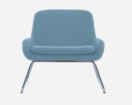 Softline Coco Sessel mit Kufen - Felt Melange - 858 Sky Blue