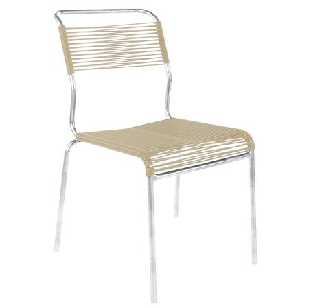 Schaffner Spaghettistuhl Säntis ohne Armlehne - Pastellsand mit feuerverzinktem Gestell