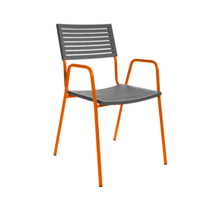 Schaffner Lamello mit Armlehne - Antracite - orange