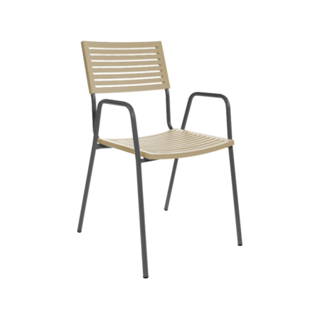 Schaffner Lamello mit Armlehne -Pastel brown -  antracite
