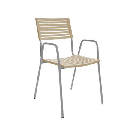 Schaffner Lamello mit Armlehne -Pastel brown -  ausilver