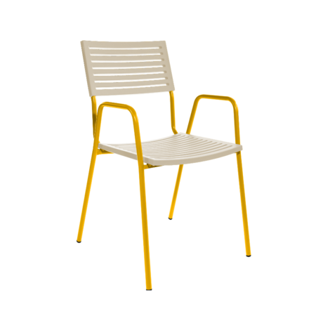 Schaffner Lamello mit Armlehne - pastel sand - yellow