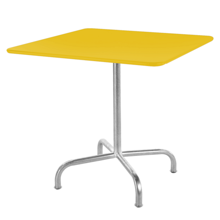 Schaffner Metalltisch Rigi 70x70 - Feuerverzinkt / Gelb